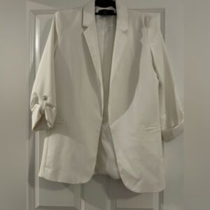 NWOT Forever 21 Women's White Longline Blazer, sz M